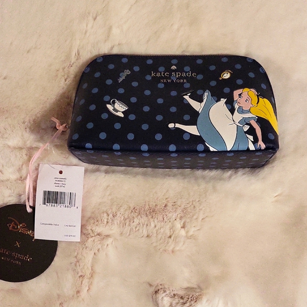 Kate Spade Alice in Wonderland cosmetic bag
